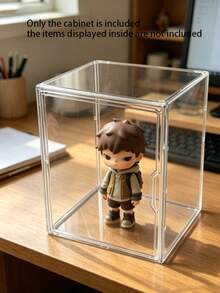 1Pc Fully Transparent Storage/Display Box (Magnetic Door Design), Suitable For Storing/Displaying Various Items, Including Collectibles, Figurines, Sculptures, Collectibles, Toys, Bags, Shoes, Books, And Cosmetics. The Box Allows For Multi-Directional Placement Of Items. Please Imagine The Dimensions Before Ordering. - Storage Box - View 6
