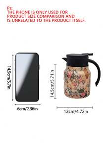 1 chiếc 27 Oz/33 Oz, Ấm đun nước pha trà trang trí họa tiết đơn giản, Ấm đun nước cách nhiệt cho văn phòng trong nhà và tại nhà, Ấm đun nước pha trà trắng cũ dung tích lớn, Cách nhiệt hai lớp, Thiết kế có thể đảo ngược, Có thể giặt bằng máy, Thích hợp cho văn phòng tại nhà, Giải trí tại văn phòng, Cắm trại, v.v. - Nhiều màu - Xem 4