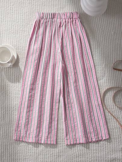 SHEIN Young Girls's Bottoms Elastic Waist Casual Cute Sequin Green Pants Drawstring Girls Squishy Girl