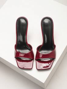 CUCCOO SZL Modische und vielseitige Outdoor-High-Heel-Pantoletten für Damen, geeignet für Weihnachten und Frühlingsfest, Sommer-Tanzpartys und den täglichen Gebrauch - Bordeaux - Übersicht 6