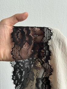 Maweii Blusa retro elegante de cuello en V para tallas grandes - Albaricoque - Ver 7