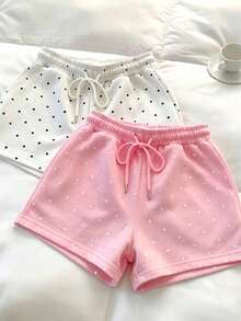 Set de 3 shorts de mujer con diseño bordado de caballero - Blanco - Ver 3
