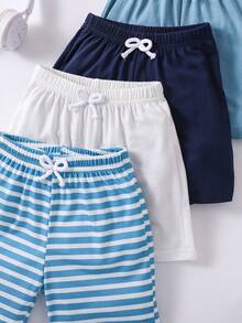 SHEIN Vintaside Kids Young Boy 5 cái/bộ quần short thường ngày mùa hè - Nhiều màu - Xem 5