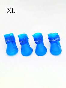 Bộ 4 đôi ủng đi mưa chống thấm nước cho thú cưng, giày cao su chống trượt cho chó nhỏ, chó con và mèo, phụ kiện bảo vệ chân cho thú cưng khi ra ngoài. - Nhiều màu - Xem 24