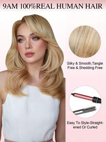 8Pcs 16 Clips Straight Clip In Human Hair Extensions T6-P8/613 Ombre Walnut Brown To Ash Brown And Bleach Blonde Real Remy Hair, 12-18 Inch Double Weft Invisible Design, Add Hair Volume & Enhance Hair Color, Natural Full Head Hairpieces For Women Use - ST6-P8/613 - View 8