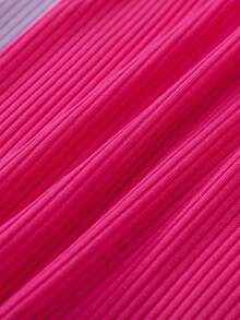 SHEIN Elladie kids 3件套女童纯色吊带连衣裙，罗纹弹力面料，简约吊带领口设计，清爽利落，多种颜色可选，可搭配不同风格，散发甜美清爽的少女气息，适合夏季外出、日常穿着、海滩度假，轻松打造清爽活力夏日造型。 - 彩色 - 查看 5