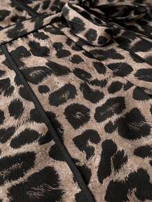 Maweii Romper Halter Seksi Motif Leopard Ukuran Plus - Khaki - View 7