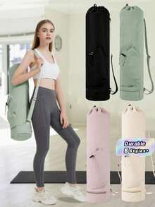 Bolsa para esterilla de yoga con bolsillo para botella de agua, bolsillo húmedo y cuerda ajustable, bolsa portaestera de yoga multifuncional para almacenamiento, bolsa de deporte y gimnasio - regalo para mujeres - Multicolor - Ver 1