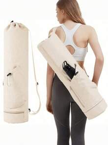 Bolsa para esterilla de yoga con bolsillo para botella de agua, bolsillo húmedo y cuerda ajustable, bolsa portaestera de yoga multifuncional para almacenamiento, bolsa de deporte y gimnasio - regalo para mujeres - Multicolor - Ver 8