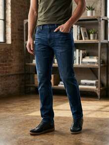Men's Regular Men's Straight Pants Urban Style Durable - Blue - View 1