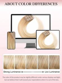 8Pcs 16 Clips Straight Clip In Human Hair Extensions T6-P8/613 Ombre Walnut Brown To Ash Brown And Bleach Blonde Real Remy Hair, 12-18 Inch Double Weft Invisible Design, Add Hair Volume & Enhance Hair Color, Natural Full Head Hairpieces For Women Use - ST6-P8/613 - View 15