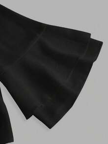 Franclia Plus Size Solid Color Deep V-Neck Twist Front Elegant Cardigan Top For Women - Black - View 4