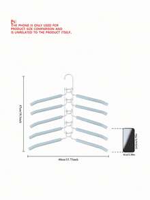 5 Packs Metal Heavy-Duty Space-Saving Coat Hangers, 5-In-1 Multi-Layer, With Non-Slip Foam Padding, For Coats, Sweaters, Suits And T-Shirts - Multicolor - View 3