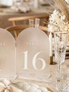 5x7 Inch Mirror Arched Wedding Table Number Plate With Gold Bracket, Pre-Printed Numbers 1-20. Ideal For Wedding Receptions, Parties, Restaurants. Great As Gifts, Home Decor, Party Favors, Suitable For Birthdays, Graduations And Bachelor Parties. - multicolor - View 13