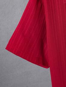 SHEIN Kemeja Lengan Pendek Polos Kasual untuk Remaja Laki-laki - Burgundy - View 3