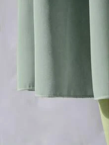 SHEIN 青少年女孩綠色正式禮服，層次荷葉邊裙襬，優雅輕盈柔軟面料，適合度假、畢業典禮、返校季、婚禮季、各種派對與正式場合 - 綠色 - 查看 6