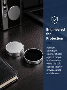 Teckwe 1Pc Aluminum Lens Cap, Aircraft-Grade Metal Lens Cover With Soft Flocked Interior, Ultra-Light 18.6g CNC Machined Scratch Dust Resistant Camera Lens Protector, Slip-On Design No Removal Needed For Storage, Perfect For Photographers Travelers Studio Urban Use Premium Camera Accessory Gift - View 6