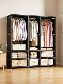 1PC Portable Closet, Closet Organizer, Multifunctional, Fashionable Wardrobe With Dustproof Function, Freestanding Display, Floor Assembly Storage Rack, Storage Cabinet For Bedroom Living Room Home - Multicolor - View 6