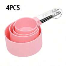 8 piezas Juego de tazas y cucharas de medición, tazas y cucharas apilables, tazas de medición anidadas con mango de acero inoxidable, utensilios de cocina para cocinar y hornear - Multicolor - Ver 21