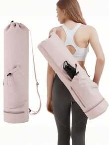 Bolsa para esterilla de yoga con bolsillo para botella de agua, bolsillo húmedo y cuerda ajustable, bolsa portaestera de yoga multifuncional para almacenamiento, bolsa de deporte y gimnasio - regalo para mujeres - Multicolor - Ver 9