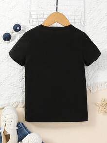 SHEIN Young Boy Slogan Graphic Tee - Black - View 2