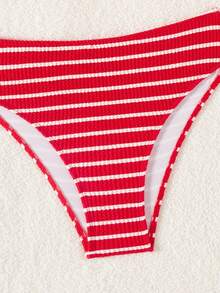 Swim Vcay Bikini hai mảnh gợi cảm kết nối sọc bãi biển mùa hè dành cho nữ - Đỏ và trắng - Xem 8