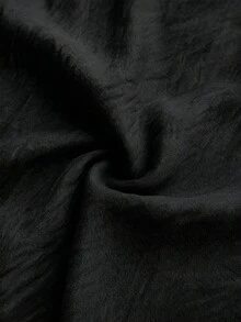 Maweii Vestido romántico de vacaciones con hombros descubiertos y decoración de botones para tallas grandes - Negro - Ver 7