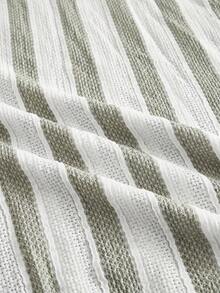 NORVETH Men's Striped Crew Neck Casual Versatile Tank Top - Green and White - View 4
