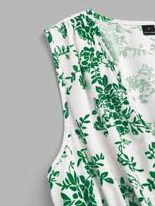 Qadelle Women's Woven Printed Summer Dress For Vacation - Green - View 6