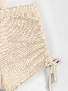 Swim  Conjunto de bikini de textura de unicolor para mujeres en verano en la playa - Albaricoque - Ver 6
