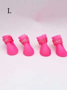 Bộ 4 đôi ủng đi mưa chống thấm nước cho thú cưng, giày cao su chống trượt cho chó nhỏ, chó con và mèo, phụ kiện bảo vệ chân cho thú cưng khi ra ngoài. - Nhiều màu - Xem 20