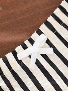 SHEIN 1PC Infant Toddler Baby Boy Striped Pants, Comfortable And Versatile For Any Season, Can Match With Any Style Top Baby Pants Baby Trousers Toddler Pants Toddler Striped Pants Baby Boy Outfit  Baby Summer Outfit - Multicolor - View 6