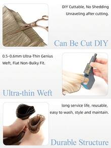 Tóc nối Genius Weft Hand Tied Sew In làm từ tóc thật, màu NC# tự nhiên, dài từ 14-22 inch, nặng 50g, thiết kế phẳng, liền mạch, không gây dày, có thể cắt ở bất cứ đâu, không rụng tóc, không bung chỉ, không cần thu hồi tóc, không gây kích ứng da đầu, chất lượng salon, dễ tạo kiểu cho mọi loại tóc, thích hợp sử dụng hàng ngày cho phụ nữ. - SNatural - Xem 5