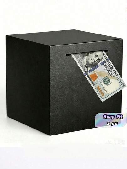 1 Ống heo đất bằng thép không gỉ màu đen - Giải pháp tiết kiệm và lập ngân sách an toàn với thiết kế chống phá - Đồ dùng lưu trữ văn phòng cho người lớn