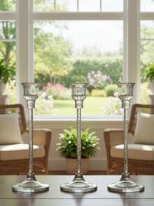 1Set European Style Acrylic Candle Holder Dining Table Candle Cup Wedding Ornament Candlelight Dinner Fashion Acrylic Candlestick Holders For Outdoor Patio Decoration, Desk Decoration, Scented Candle Powder, Candlelight Dinner, Room Ambiance, Suitable For Wedding, Family Gathering, Party - Multicolor - View 19