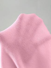 RosyDaze Solid Ribbed Knit Crop Jumper - Pink - View 8