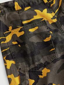 ROMWE MEN Quần short denim rằn ri nam kiểu cargo - Nhiều màu - Xem 5