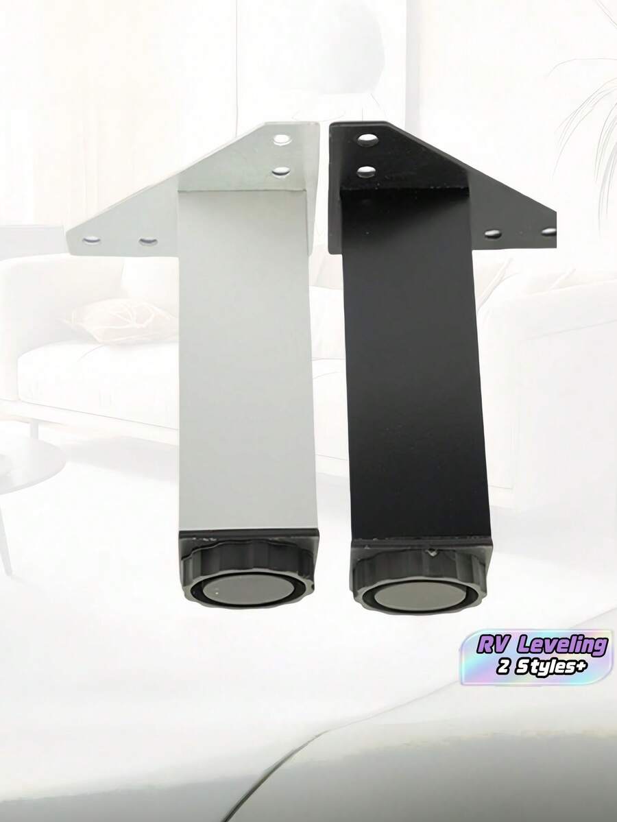 4Packs Adjustable 15 Aluminum Square Furniture Legs Heavy Duty Cabinet Support Leveling Feet With Non Slip Pads For Bathroom Vanity RV Desk Sofa Bed Workbench Anti Rust Load Capacity 300kg Modern Home Improvement Hardware - A - View 1