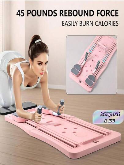 SHEIN Tabla plegable de Pilates - Entrenador abdominal multifuncional, equipo de ejercicio para grupos musculares centrales, equipo de fitness portátil para el hogar y el gimnasio, cinturón negro y blanco, regalo ideal para el Día de San Valentín, el Día de la Mujer, el Día de la Madre, equipo de Pilates multifuncional plataforma de ejercicio abdominal, rebote automático, equipo de fitness para adelgazar en el hogar, plegable y portátil