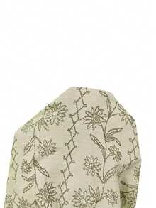 Serenescape Wisteria Floral Lace Patchwork Sheer Shoulder Pajama Set, Plus Size - Mint Green - View 6