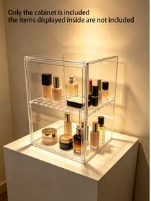 1Pc Fully Transparent Storage/Display Box (Magnetic Door Design), Suitable For Storing/Displaying Various Items, Including Collectibles, Figurines, Sculptures, Collectibles, Toys, Bags, Shoes, Books, And Cosmetics. The Box Allows For Multi-Directional Placement Of Items. Please Imagine The Dimensions Before Ordering. - Storage Box - View 2