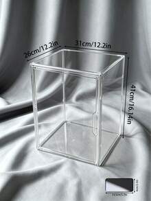 1Pc Fully Transparent Storage/Display Box (Magnetic Door Design), Suitable For Storing/Displaying Various Items, Including Collectibles, Figurines, Sculptures, Collectibles, Toys, Bags, Shoes, Books, And Cosmetics. The Box Allows For Multi-Directional Placement Of Items. Please Imagine The Dimensions Before Ordering. - Storage Box - View 3