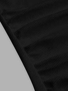 Slaydiva 91% Cotton Black Summer Casual Everyday Women Tank Top,Solid Ribbed V-Neck Racerback Gathered Basic Versatile Outfits For Party,Sports & Yoga - Black - View 5