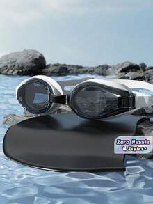 1 Set Of High-Definition Electroplated Anti-Fog Swimming Goggles And Silicone Swimming Caps With An Ultra-Wide Field Of View Design - Multicolor - View 4