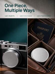 Teckwe 1Pc Aluminum Lens Cap, Aircraft-Grade Metal Lens Cover With Soft Flocked Interior, Ultra-Light 18.6g CNC Machined Scratch Dust Resistant Camera Lens Protector, Slip-On Design No Removal Needed For Storage, Perfect For Photographers Travelers Studio Urban Use Premium Camera Accessory Gift - View 2