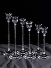 1Set European Style Acrylic Candle Holder Dining Table Candle Cup Wedding Ornament Candlelight Dinner Fashion Acrylic Candlestick Holders For Outdoor Patio Decoration, Desk Decoration, Scented Candle Powder, Candlelight Dinner, Room Ambiance, Suitable For Wedding, Family Gathering, Party - Multicolor - View 20