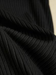 unicolor para mujer, camiseta de tirantes, casual para capas, adecuado para salidas, vacaciones, playa, uso diario - Negro - Ver 11