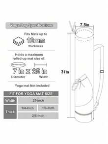 Bolsa para esterilla de yoga con bolsillo para botella de agua, bolsillo húmedo y cuerda ajustable, bolsa portaestera de yoga multifuncional para almacenamiento, bolsa de deporte y gimnasio - regalo para mujeres - Multicolor - Ver 3