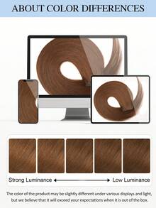 Genius Weft 手工编织缝合式真人发接发，4# 中棕色，14-22 英寸可选，50 克，无缝隐形扁平设计，可随意修剪，不掉发，不散开，不掉发，不刺激头皮，沙龙级品质，易于造型，适合所有发质，女士日常沙龙佩戴。 - S4 - 查看 15
