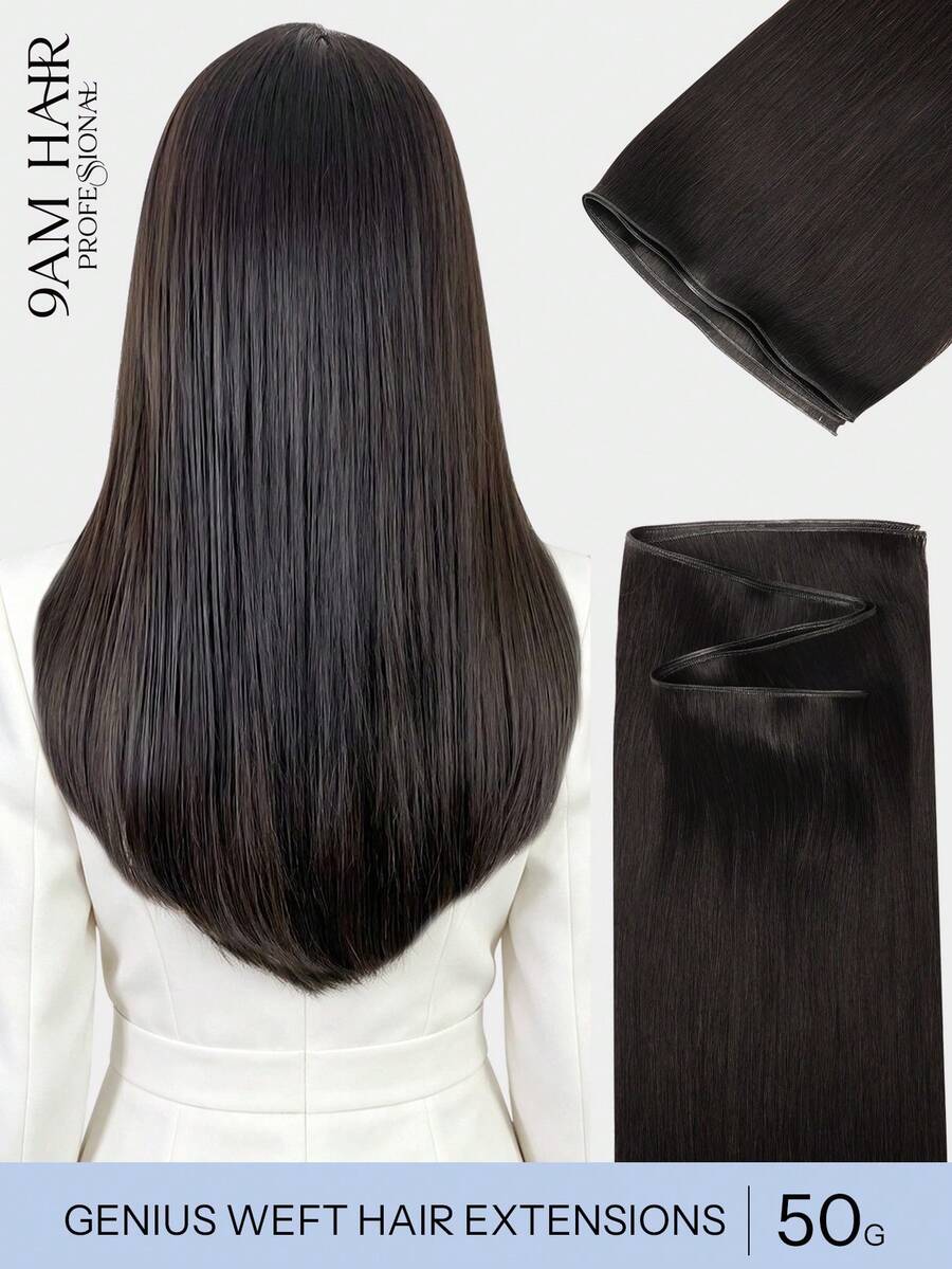 Tóc nối Genius Weft Hand Tied Sew In làm từ tóc thật, màu NC# tự nhiên, dài từ 14-22 inch, nặng 50g, thiết kế phẳng, liền mạch, không gây dày, có thể cắt ở bất cứ đâu, không rụng tóc, không bung chỉ, không cần thu hồi tóc, không gây kích ứng da đầu, chất lượng salon, dễ tạo kiểu cho mọi loại tóc, thích hợp sử dụng hàng ngày cho phụ nữ. - SNatural - Xem 1